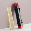 Black red plastic sushi bazooka maker kit with bamboo mat variant for kitchen DIY cooking. - Striped Tube + Bamboo Curtain / Set / Black Red