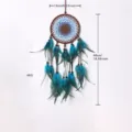 Attrape-rêves œil maléfique tenture murale déco chambre lit plumes bleues ornement - 9404 Plumes à deux couches