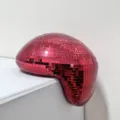 Rode disco spiegel smeltende bal glas mozaïek ambacht unieke huisdecoratie ornament - 20x16cm / Rood