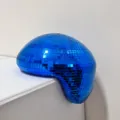 Blauwe disco bal gesmolten vorm spiegel reflecterend glas ambachtelijke tafeldecoratie - 20x16cm / Blauw