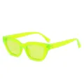 Neon grüne transparente Retro kleine Sonnenbrille, minimalistischer UV-Schutz Augenschutz. - Neongrün