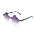 Kinder rahmenlose Stern Sonnenbrille lila Farbverlauf niedliche Mode Brille für Jungen Mädchen - Grauverlauf