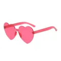 Children pink heart shaped sunglasses stylish fashion party photo prop cute UV protection eyewear - Rose Red