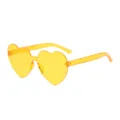 Kids heart-shaped sunglasses trendy transparent yellow party eyewear for stylish photo props. - Night Vision Yellow