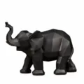 Moderne geometrische schwarze Elefant Harz Figur Heimdekoration Skulptur 28cm gross - Harz Elefant / Schwarz