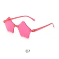 Kinder sternen sonnenbrille ohne rahmen, bonbonrosa mode kinderbrille, schicke party brille. - Fuchsia