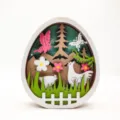 Cute wooden Easter egg layered ornament desktop decor spring festival home gift piece - Wooden Easter Eggs