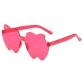 Modische rote rahmenlose Jelly-Einteiler-Sonnenbrille fuer Party und taeglichen Look. - Fuchsia