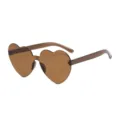 Cute kids fashion heart-shaped sunglasses brown lens party photo styling trendy eyewear - Brown