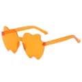 Orange randlose Sonnenbrille für Damen, modische Party Eyewear mit bunten, klaren Gläsern. - Orangerot