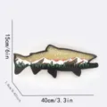 Multi-layered wooden fish wall art with mountain and forest landscape decor for home. - Wooden Fish