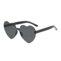 Black heart-shaped children sunglasses, stylish fashion party eyewear for kids styling. - Black and Gray