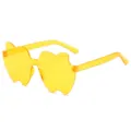 Gelbe Gelee-Farbe rahmenlose einteilige Neuheit Sonnenbrille fuer Party Mode Sku - Nachtsicht Gelb