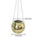 Maceta colgante de bola disco dorada, cesta de flores de vidrio espejo reflectante para decoración - 15cm / Dorado