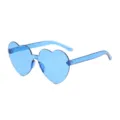 Blue heart sunglasses for kids, trendy rimless fashion eyewear for parties and photos. - Light Blue
