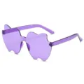 Lila rahmenlose Gelee-Farbige einteilige Sonnenbrille, süße Party- und Festivalbrille. - Transparentes Violett