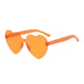 Cute orange heart-shaped children sunglasses trendy clear rimless eyewear party props - Orange Red