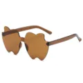 Braune Gelee rahmenlose Sonnenbrille süße Katzenohren einteilige Party Sonnenbrille Damen - Braun