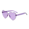 Children's purple heart-shaped rimless sunglasses, stylish party photo prop and trend eyewear. - Purple