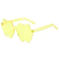 Gelbe Gelee Farbe rahmenlose einteilige Sonnenbrille schicke Party Mode Brillen Zubehör. - Hellgelb