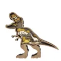 Multi-layered wooden dinosaur ornament, creative T-Rex carved craft for home desktop decor. - Wooden Tyrannosaurus
