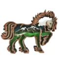 Creative wood resin horse carving decor home ornament for living room entryway display shelf - Wooden Horses