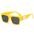 Modische gelbe quadratische Sonnenbrille für Damen und Herren, cooler Streetwear Brillenstil. - Gelber Rahmen Schwarze Graue Linse Stil (5406)
