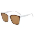 Gafas de sol oversize de moda para mujer, montura blanca con elegantes lentes marrones. - Montura Blanca Lentes Marrones