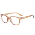 Gafas de montura ovalada marron transparente anti luz azul para pantalla vista principal. - Marrón Té Transparente