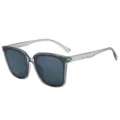 Gafas de sol oversize grises transparentes, elegantes gafas de sol cuadradas de moda. - Montura Gris Transparente Lente Gris