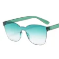 Adult one-piece gradient green rimless sunglasses, stylish frameless sun protection eyewear. - Gradient Green