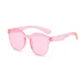 Occhiali da sole rotondi rosa trasparente per donna e uomo, stile caramella alla moda. - Rosa