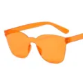 Orange One-Piece Sunglasses Transparent Frame Rimless Sun Glasses Trendy Eyewear Variant - Orange Red