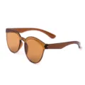 Occhiali da sole rotondi trasparenti color caramella marrone variante elegante modello. - Marrone
