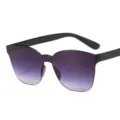Gradient purple one-piece shield sunglasses for adults, stylish rimless sun glasses variant. - Gradient Grey