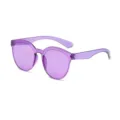 Occhiali da sole rotondi viola trasparente, stile caramella alla moda per un look quotidiano chic. - Viola Trasparente