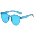 Occhiali da sole rotondi blu trasparente, occhiali moda colore caramella per uomo e donna sku - Blu lago