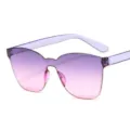 Gradient pink purple rimless one-piece sunglasses fashion eyewear for adults outdoor. - Purple to Pink Gradient