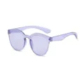 Occhiali da sole rotondi trasparenti color viola caramella per moda urbana e protezione UV quotidiana - Lavanda