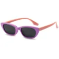Occhiali da sole per bambini polarizzati in silicone con protezione UV, design viola. - Montatura Viola con Stanghette Rosa