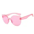 Einteilige rosa transparente Sonnenbrille für Damen und Herren, stylische Bonbonfarben Brille. - Rosa