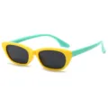 Kinder polarisierte Sonnenbrille mit gelbem Gestell und mintgrünen Bügeln für den Sommer. - Gelber Rahmen Grüner Bügel