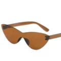Stilvolle braune Jelly-Cat-Eye-Sonnenbrille für Damen und Herren, trendige Brille. - Transparentes Teebraun