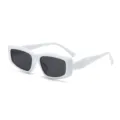 Trendy kleine montuur mode zonnebril voor dames UV-bescherming retro chique stijl. - Wit Frame Grijze Lenzen