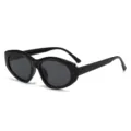 Schwarze dicke Katzenaugen Sonnenbrille für Damen und Herren, UV-Schutz Vintage Retro Brillen - Glänzend Schwarz/Graue Linse