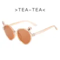 Gafas de sol de orejas de conejo bonitas para niños montura redonda de caramelo dulce - Montura Té Lente Té