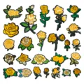 Ensemble de patches brodés de roses jaunes et fleurs appliques pour accessoires de vêtements. - Ensemble Complet