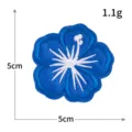 Parche bordado de flor de hibisco azul termoadhesivo ropa DIY aplique insignia 5cm - Azul