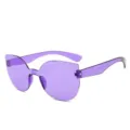Lila einteilige Candy-Farbe Sonnenbrille für Damen und Herren, transparente Sonnenbrille. - Dunkellila