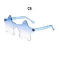 Blaues sternförmiges rahmenloses Party Sonnenbrille Mode Neuheit Brille Stil C8 - Doppelblau